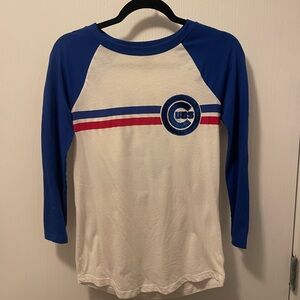 PINK Victoria's Secret Blue and White Long Sleeve Tee